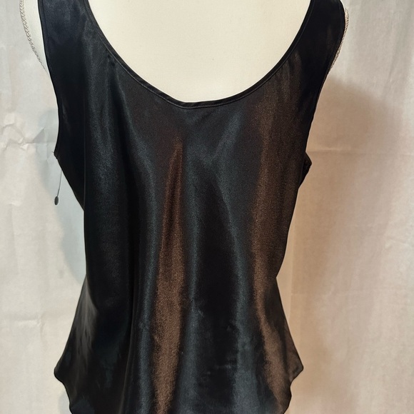 COS Black Satin Chemise with Lace Detail - Picture 2 of 8